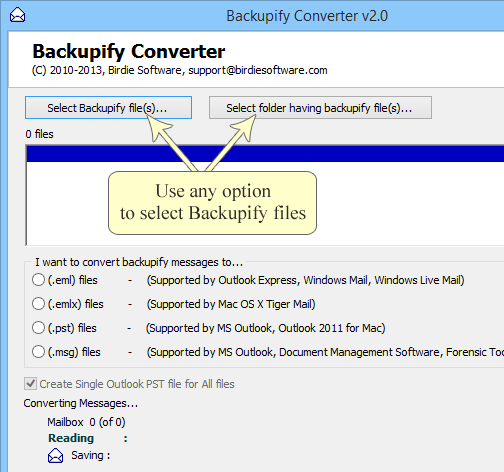 Backupify Converter Screenshot 1