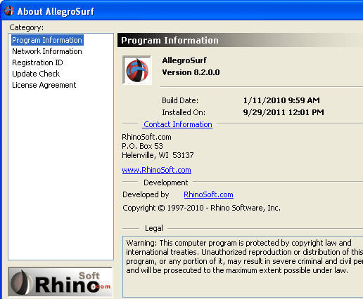 AllegroSurf Screenshot 1