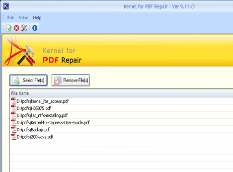 Kernel For PDF Repair Tool Screenshot 1
