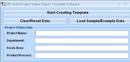 MS Word Project Status Report Template Software Screenshot 1
