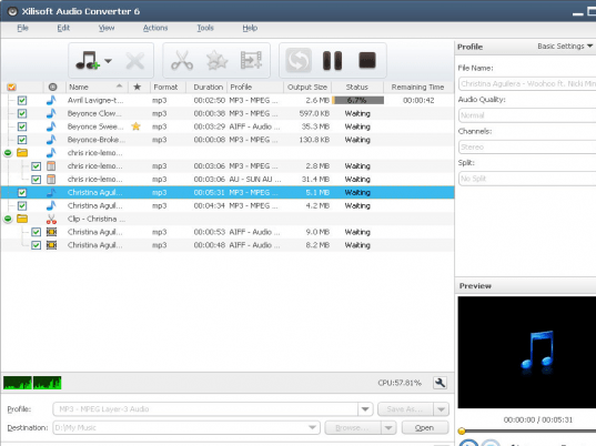 Xilisoft Audio Converter Screenshot 1