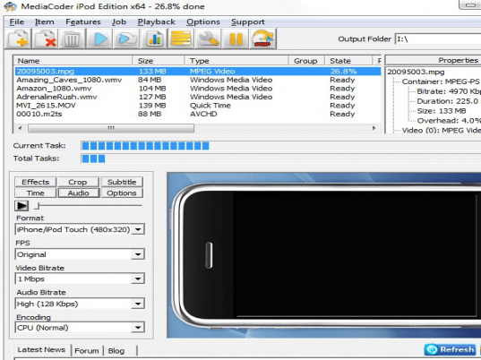 MediaCoder iPhone/iPad/iPod Edition Screenshot 1