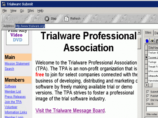 Trialware Submit Screenshot 1