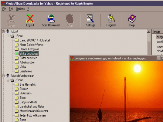 Photo Album Downloader for Yahoo Screenshot 1