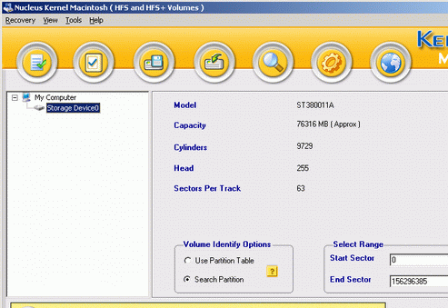 Kernel Macintosh - Data Recovery Software Screenshot 1