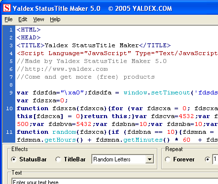 Yaldex StatusTitle Maker 5.6 Screenshot 1