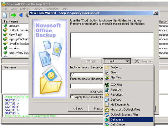 Novosoft Office Backup - file copy software Screenshot 1