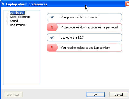 Laptop Alarm Screenshot 1