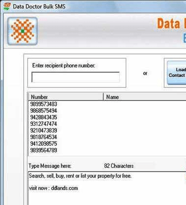 Pocket PC Bulk SMS Tool Screenshot 1