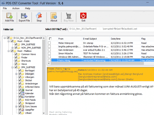 Outlook 2003 OST to PST Converter Screenshot 1