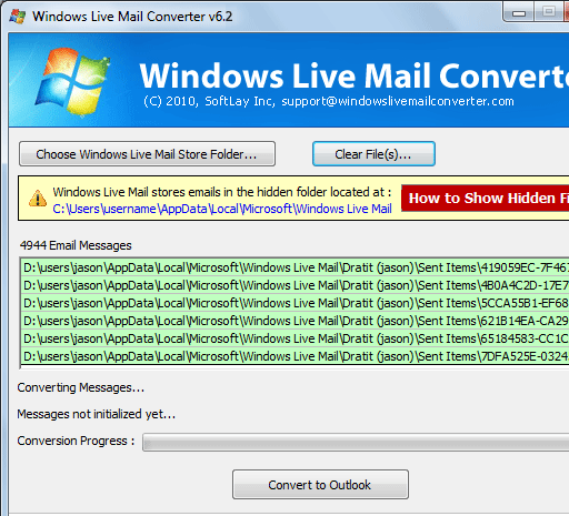 Windows Mail Converter Screenshot 1