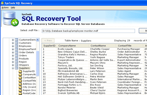 SQL Data Restore Software Screenshot 1