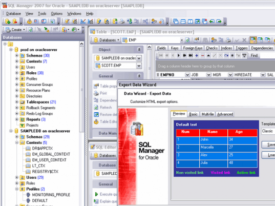 EMS SQL Manager 2007 Lite for Oracle Screenshot 1