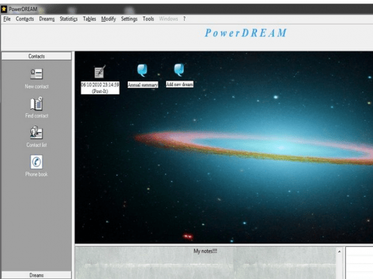 PowerDREAM Software to catalogue dreams Screenshot 1