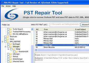 MS Outlook PST Repair Software Screenshot 1