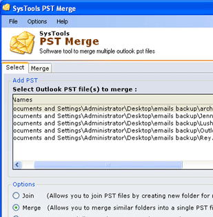 MS Outlook Merge PST Screenshot 1