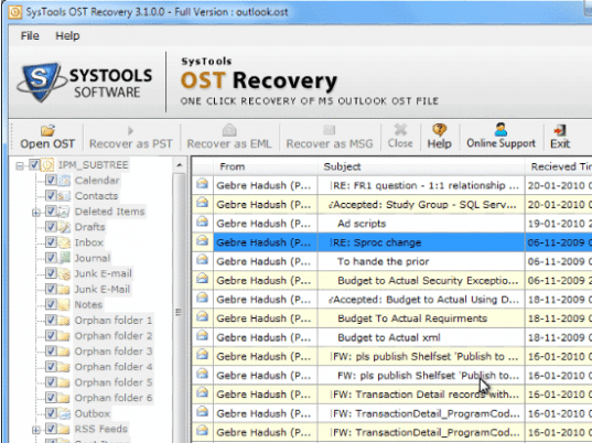 Tool to Repair OST Database Screenshot 1