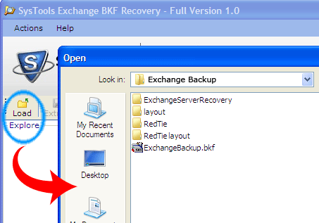 Restore Exchange NTBackup File Screenshot 1