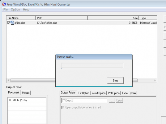 Free Word Excel to Htm Html Converter Screenshot 1