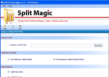 Split Outlook PST Software Screenshot 1