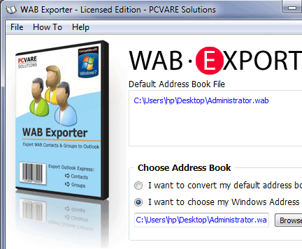 Convert WAB to Outlook 2010 Screenshot 1