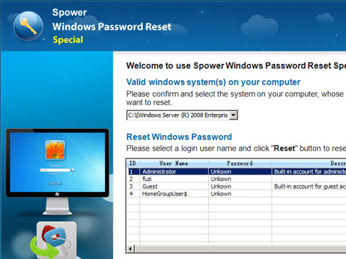 Windows Server 2003 Password Recovery Screenshot 1