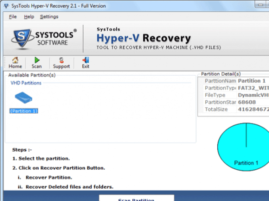 VHD Data Recovery Software Screenshot 1