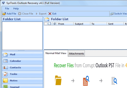Outlook Recovery Freeware Screenshot 1