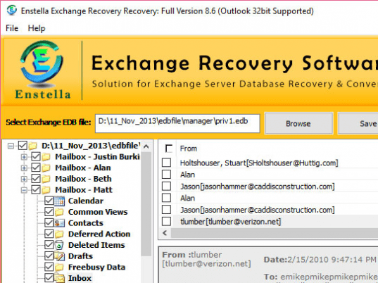MS Exchange Repair 2010 Screenshot 1
