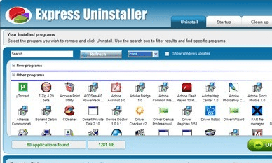 Express Uninstaller Screenshot 1