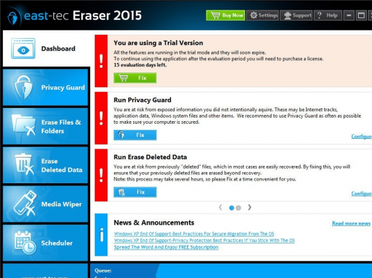 east-tec Eraser 2015 Screenshot 1