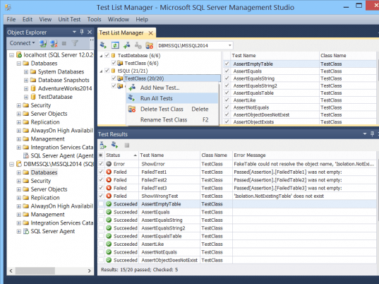 dbForge Unit Test for SQL Server Screenshot 1