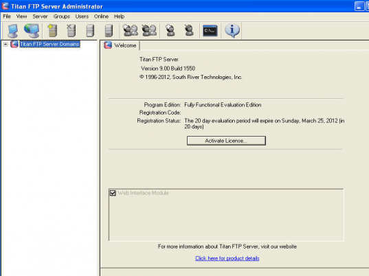 Titan FTP Server Screenshot 1