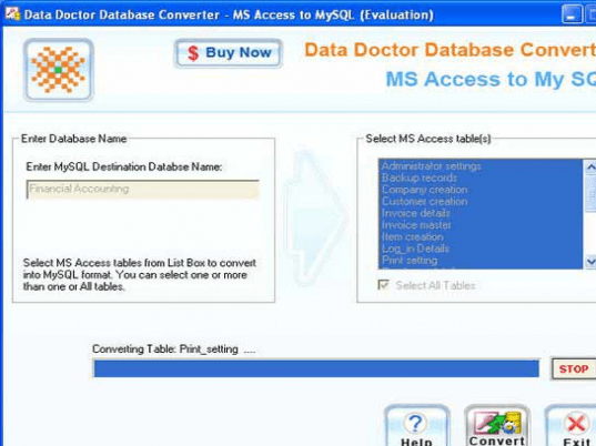 Convert MS Access To MySql Database Screenshot 1