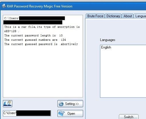 RAR Password Recovery Magic Screenshot 1