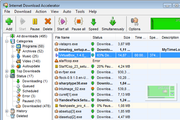 Internet Download Accelerator Screenshot 1