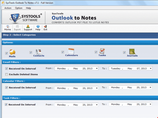 SysTools Outlook to Notes Converter Screenshot 1