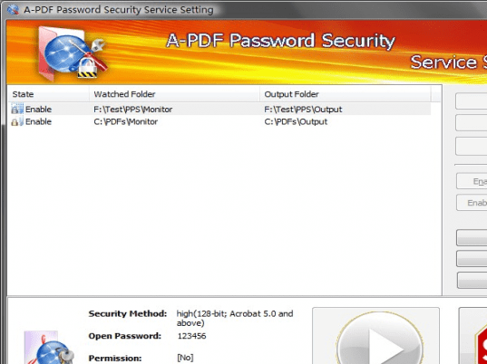 A-PDF Password Security Service Screenshot 1