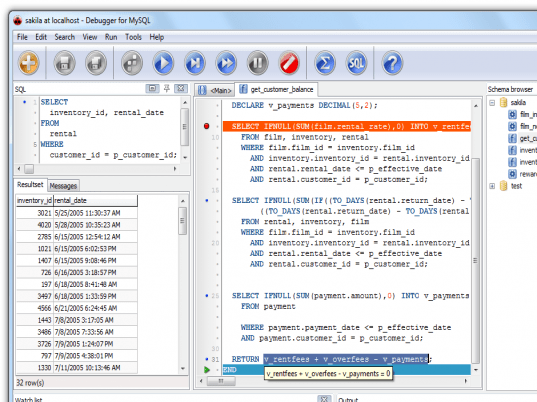 Debugger for MySQL Screenshot 1