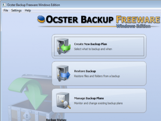 Ocster Backup Freeware Windows Edition Screenshot 1