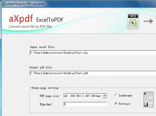 AXPDF Excel to PDF Converter Screenshot 1