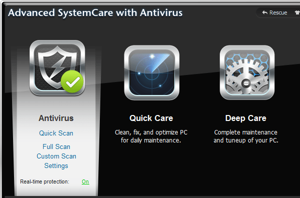 Advanced SystemCare with Antivirus 2012 Screenshot 1