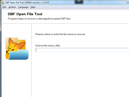 DBF Open File Tool Screenshot 1