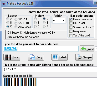 Bar Code 128 Screenshot 1
