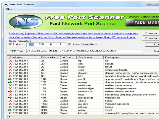 FreePortScanner Screenshot 1