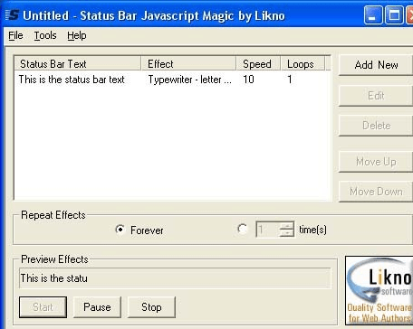Status Bar Javascript Magic Screenshot 1