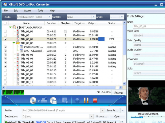 Xilisoft DVD to iPod Suite Screenshot 1