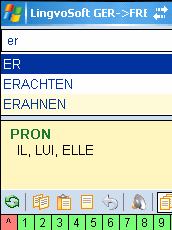 LingvoSoft Dictionary German <-> French for Pocket PC Screenshot 1