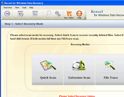 Kernel FAT and NTFS - Windows Data Recovery Software Screenshot 1