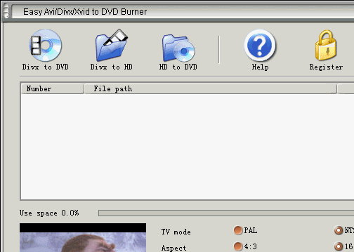 Easy Avi/Divx/Xvid to DVD Burner Screenshot 1